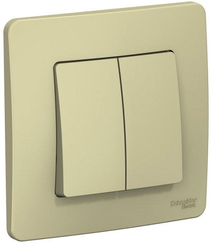 Выключатель с рамкой Systeme Electric Blanca 2-кл. бежевый картинка